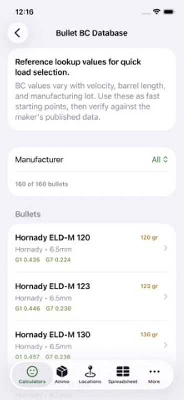 AmmoDB:Ballistics,Twist,Recoil App Store iphone screenshot 3