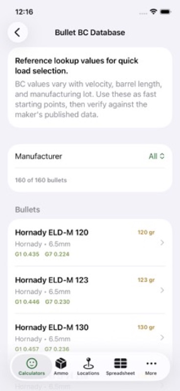 AmmoDB:Ballistics,Twist,Recoil App Store iphone screenshot 3