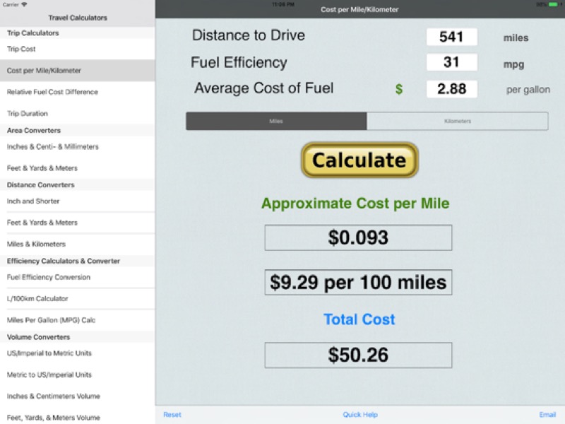 Automobile Trip Calculators App Store ipad screenshot 2