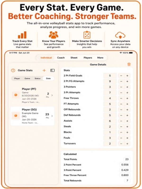 Basketball+ Stats & Scorebook App Store ipad screenshot 2