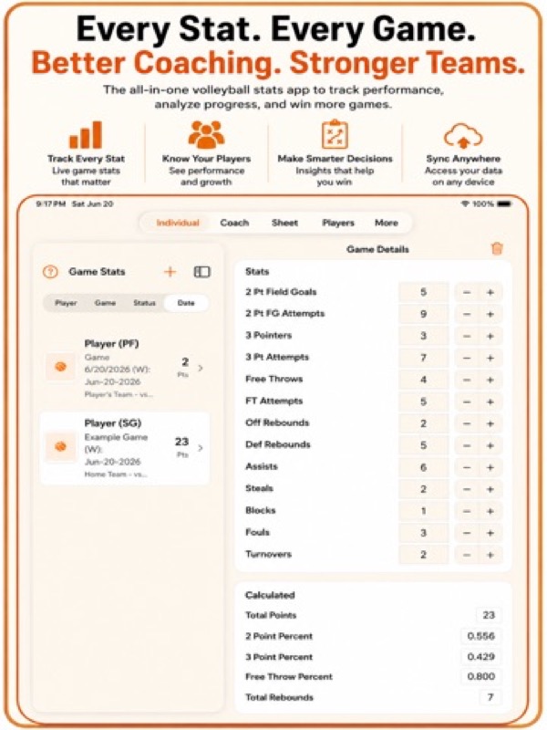 Basketball+ Stats & Scorebook App Store ipad screenshot 2