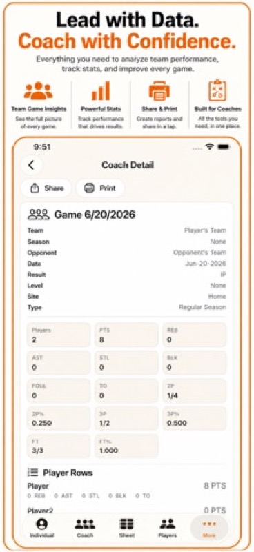 Basketball+ Stats & Scorebook App Store iphone screenshot 3