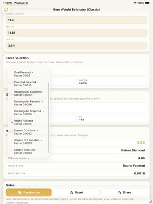 Carats – Gem Weight & Jewelry App Store ipad screenshot 2