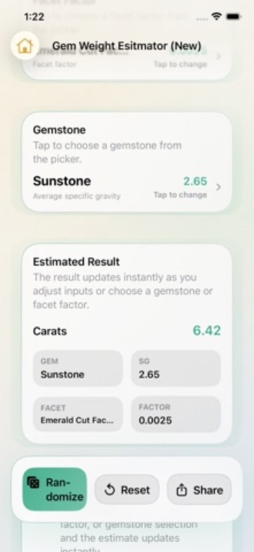 Carats – Gem Weight & Jewelry App Store iphone screenshot 1