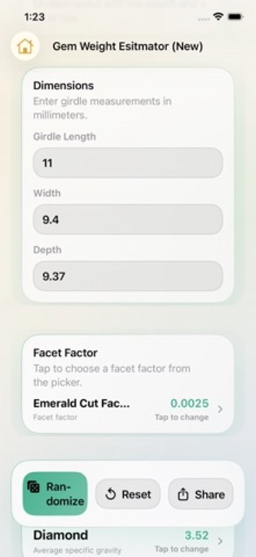 Carats – Gem Weight & Jewelry App Store iphone screenshot 2