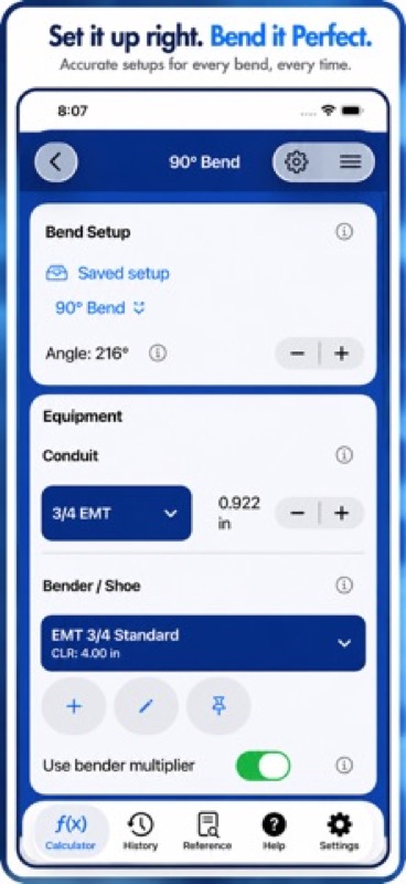 Conduit Bend Calculator Pro App Store iphone screenshot 3