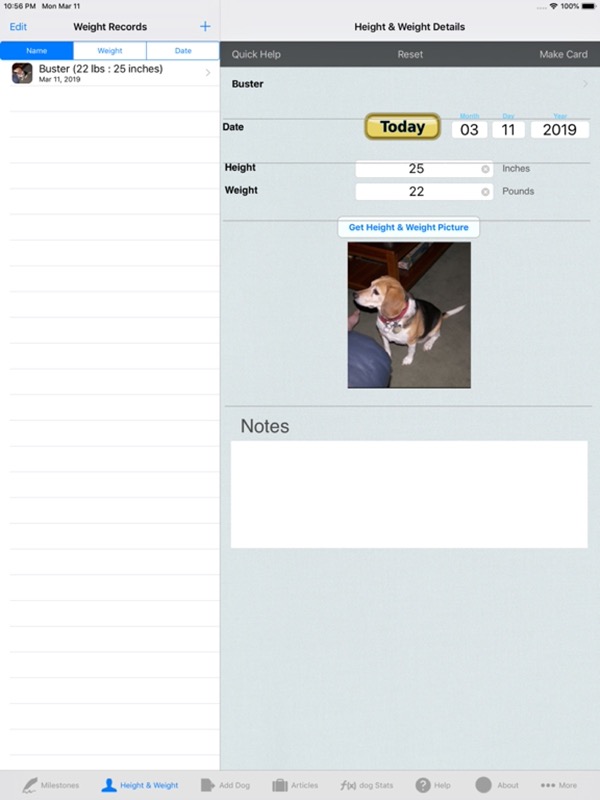 Dog Diary for Tracking Pets App Store ipad screenshot 1