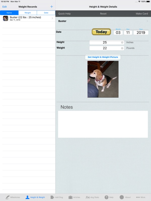 Dog Diary for Tracking Pets App Store ipad screenshot 1