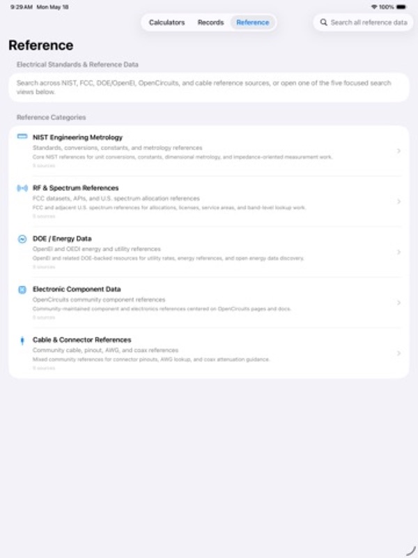 Electrician RF Power Toolkit App Store ipad screenshot 1