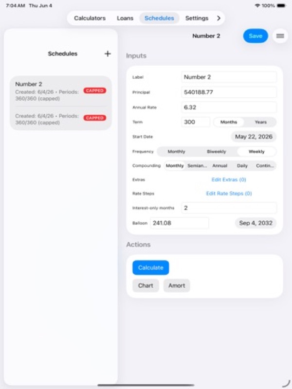 Finance & Mortgage Loan Calc App Store ipad screenshot 2