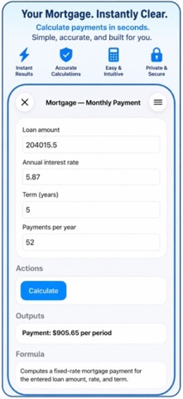 Finance & Mortgage Loan Calc App Store iphone screenshot 1