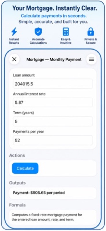 Finance & Mortgage Loan Calc App Store iphone screenshot 1