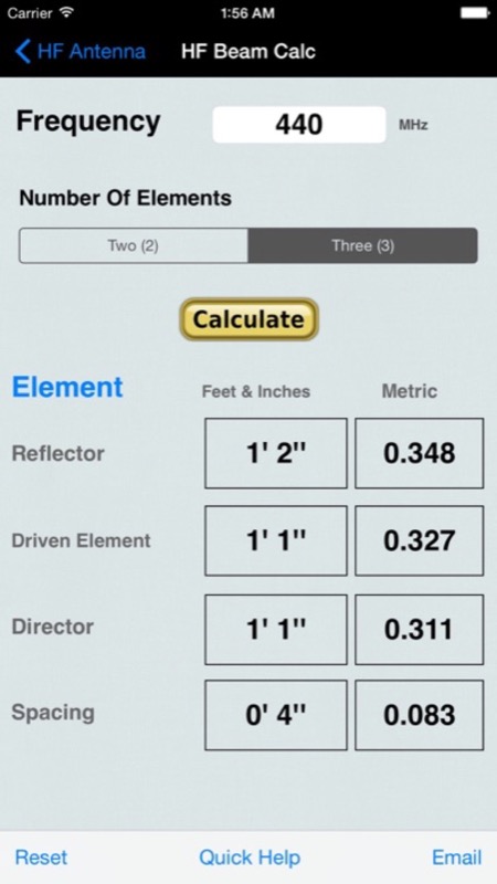 HF Beam Antenna Calculator App Store iphone screenshot 1