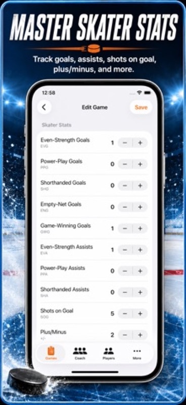 Hockey Player Stats Logbook App Store iphone screenshot 2