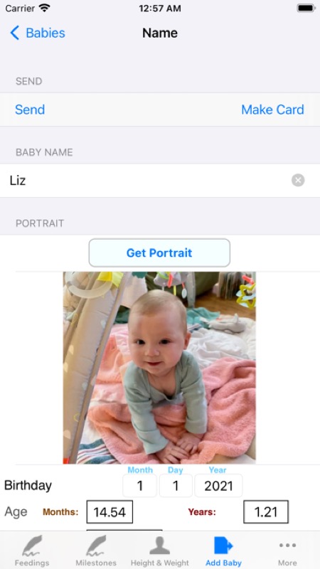 Infant Baby Bottle Feeding App Store iphone screenshot 1