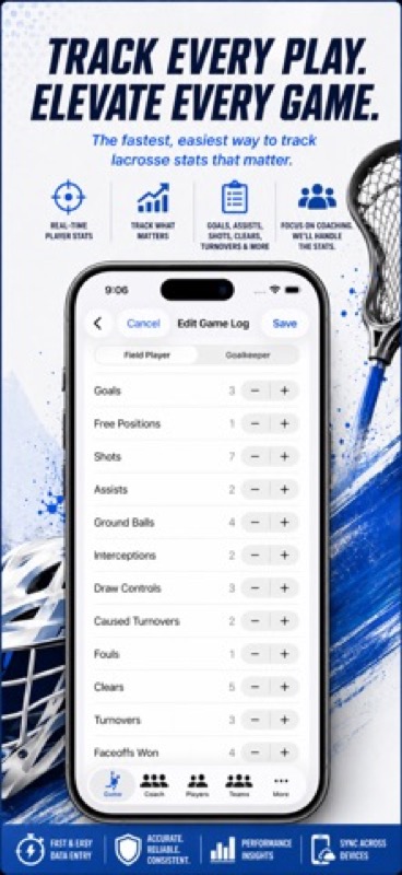 LaCrosse Player,Coach Tracker App Store iphone screenshot 3