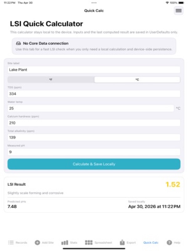 LSI Water Service Logbook/Plan App Store ipad screenshot 2