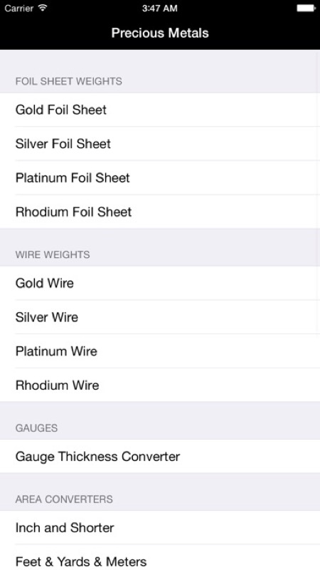 Precious Metal&Gem Calculator App Store iphone screenshot 2