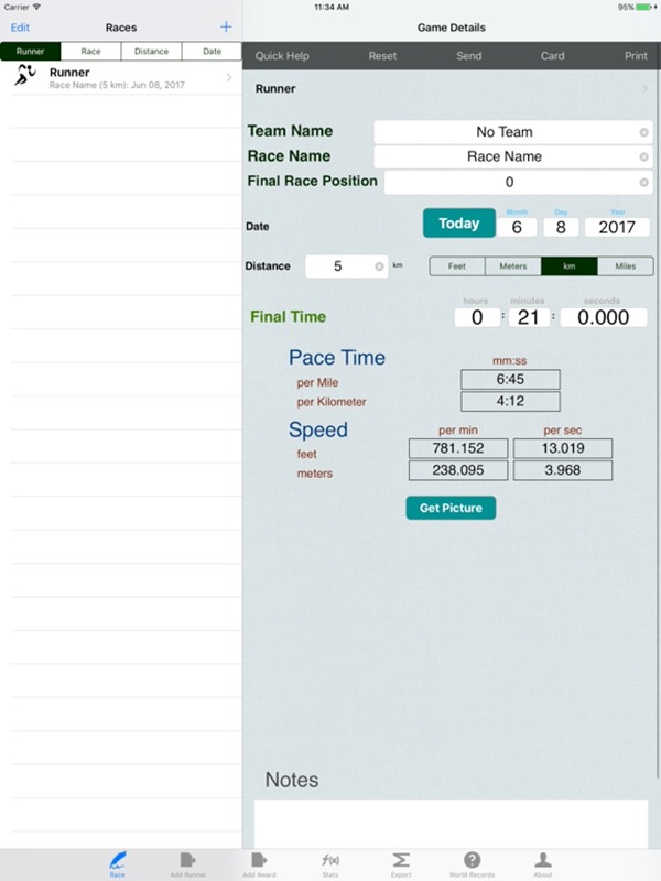 Running Logbook: Races & Meets App Store ipad screenshot 1