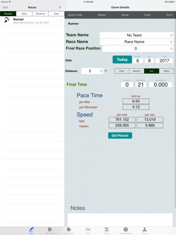 Running Logbook: Races & Meets App Store ipad screenshot 1