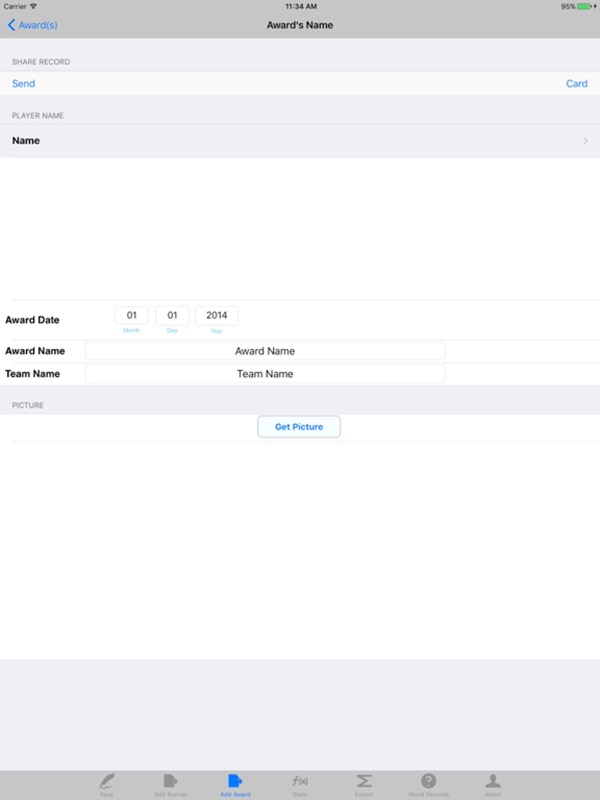 Running Logbook: Races & Meets App Store ipad screenshot 2