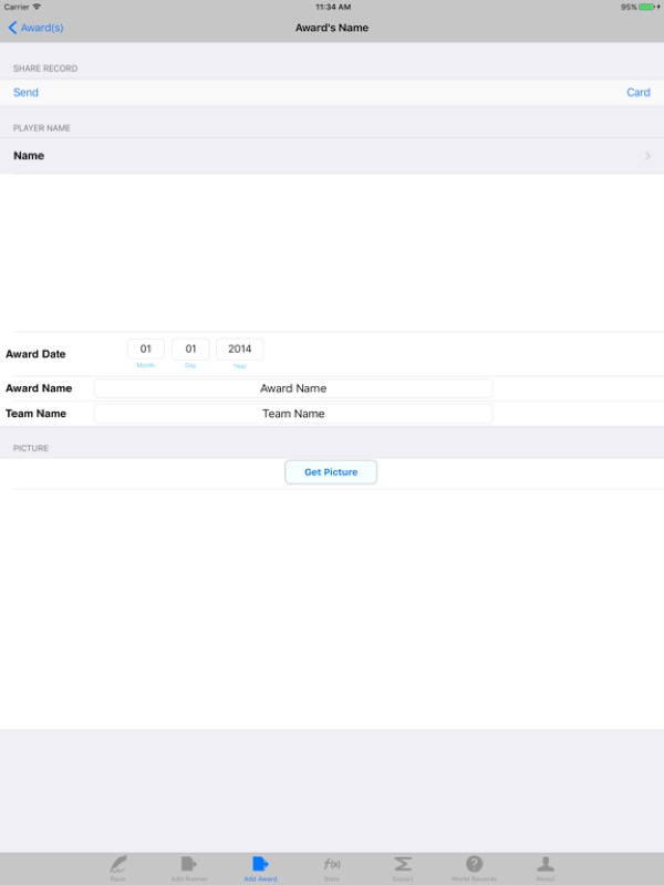 Running Logbook: Races & Meets App Store ipad screenshot 2