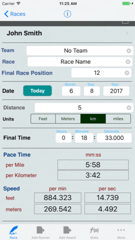 Running Logbook: Races & Meets App Store iphone screenshot 1