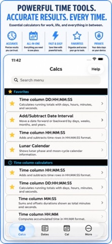 Time & Date Calculator ++ App Store iphone screenshot 2