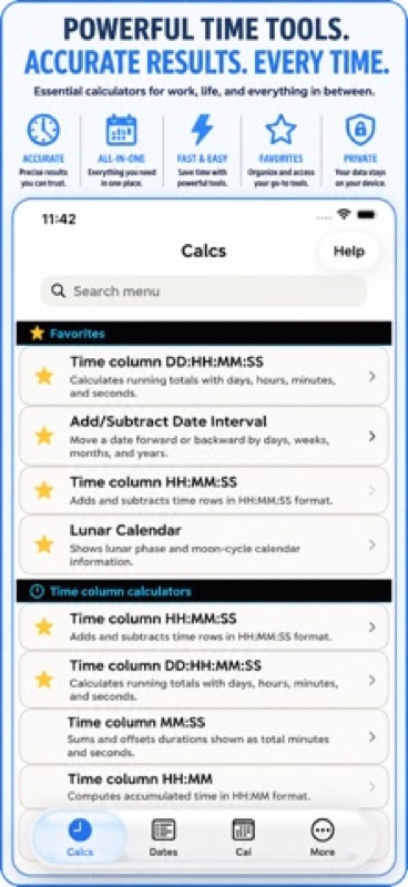 Time & Date Calculator ++ App Store iphone screenshot 2