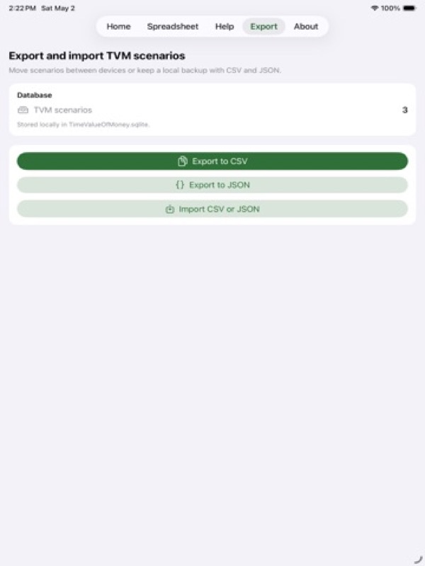 TVM:Financial Planning Toolkit App Store ipad screenshot 2