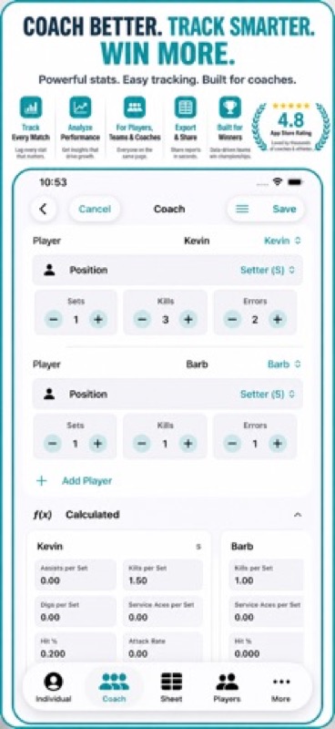 Volleyball+ Stats & Scorebook App Store iphone screenshot 1