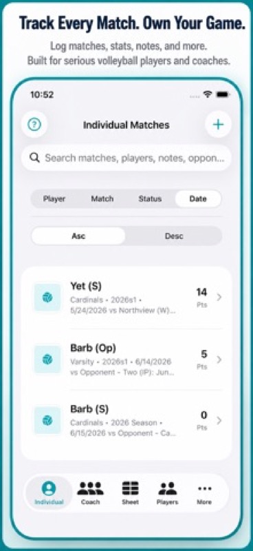 Volleyball+ Stats & Scorebook App Store iphone screenshot 3