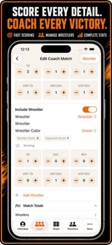 Wrestling+ Stats & Scorebook App Store iphone screenshot 3