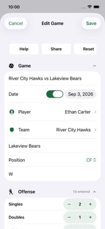 Baseball Stats Scorekeeper Pro App Store iphone screenshot 1