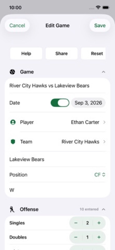 Baseball Stats Scorekeeper Pro App Store iphone screenshot 1