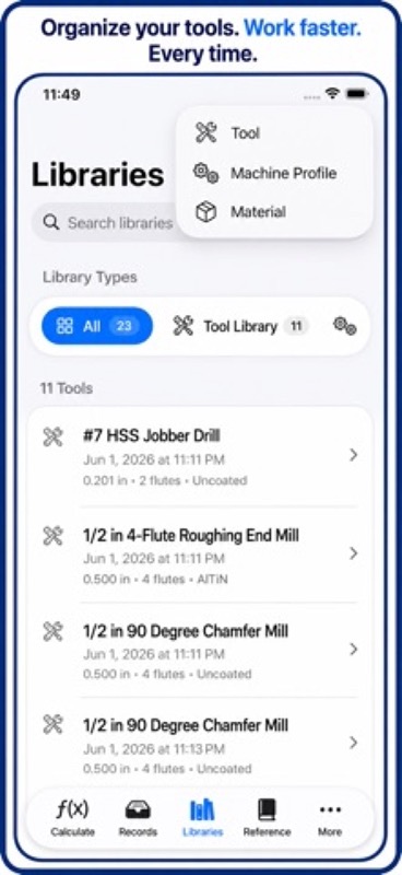 CNC Milling Speeds & Feeds Pro App Store iphone screenshot 1