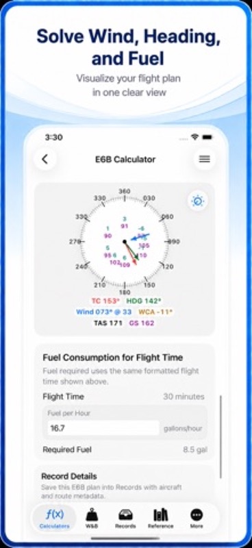 Flight Calcs: Pilot Toolkit App Store iphone screenshot 1