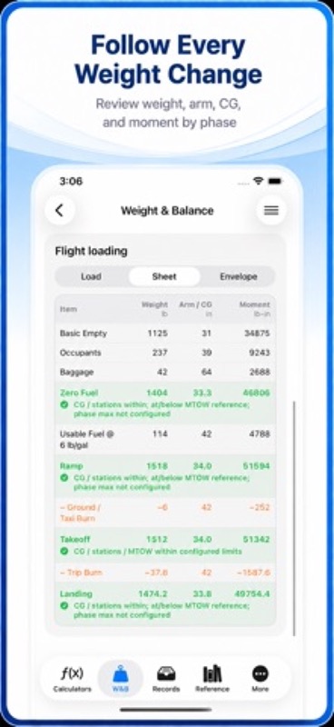 Flight Calcs: Pilot Toolkit App Store iphone screenshot 3