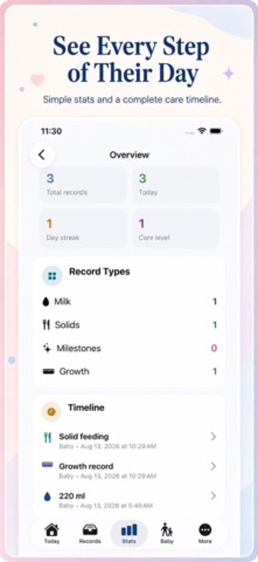 Baby Diary: Daily Care Notes App Store iphone screenshot 2