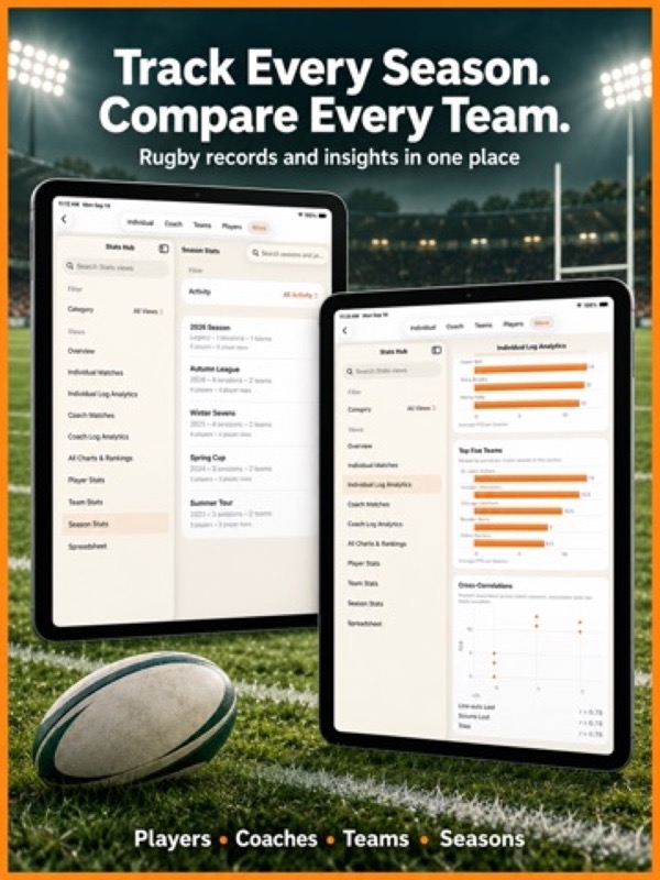 Rugby+ Match Stats Scorebook App Store ipad screenshot 2