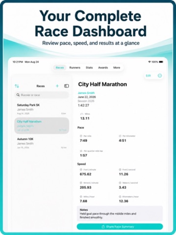 Run & Pacing Race Training App Store ipad screenshot 2