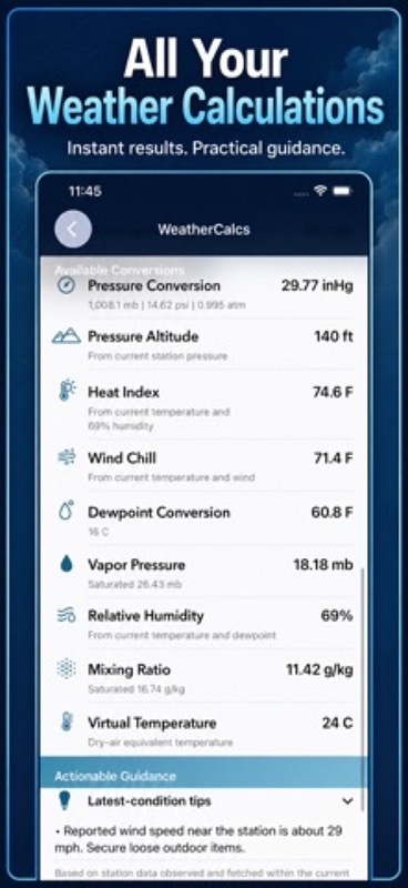 Weather Station Calc & Toolkit App Store iphone screenshot 1