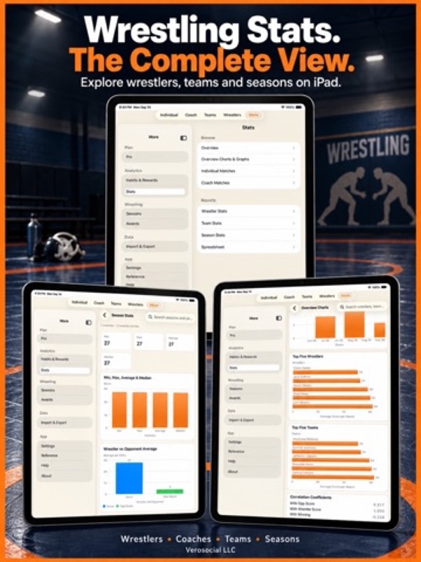Wrestling+ Stats & Scorebook App Store ipad screenshot 1