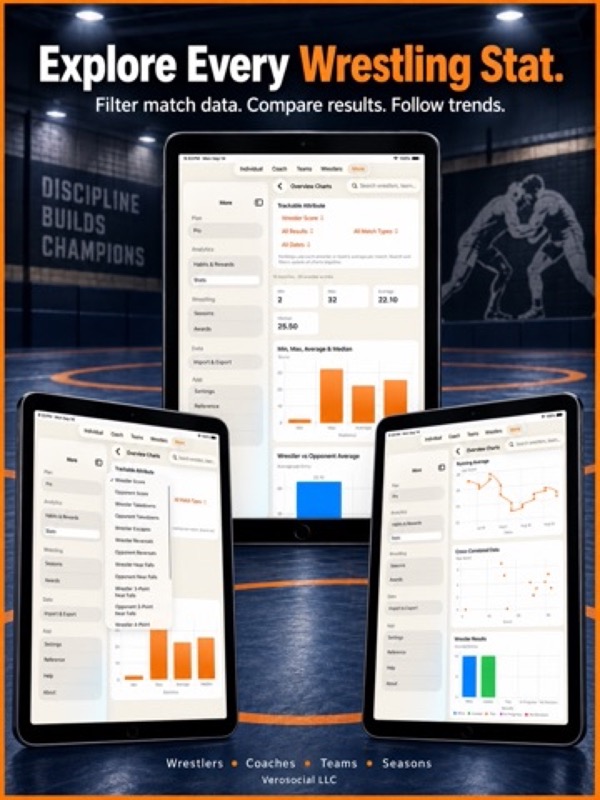 Wrestling+ Stats & Scorebook App Store ipad screenshot 2