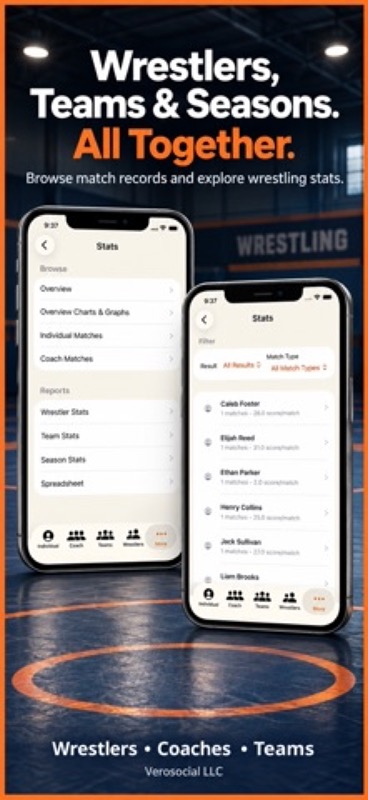 Wrestling+ Stats & Scorebook App Store iphone screenshot 2
