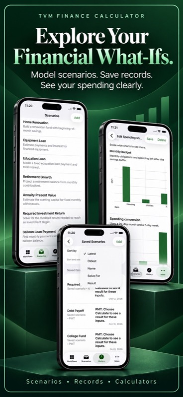 TVM Loan & Savings Calculator App Store iphone screenshot 1