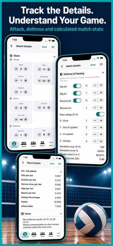 Volleyball+ Stats & Scorebook App Store iphone screenshot 2