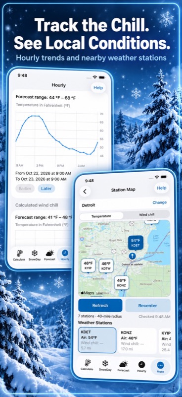 Wind Chill, Snow Day Pro App Store iphone screenshot 1