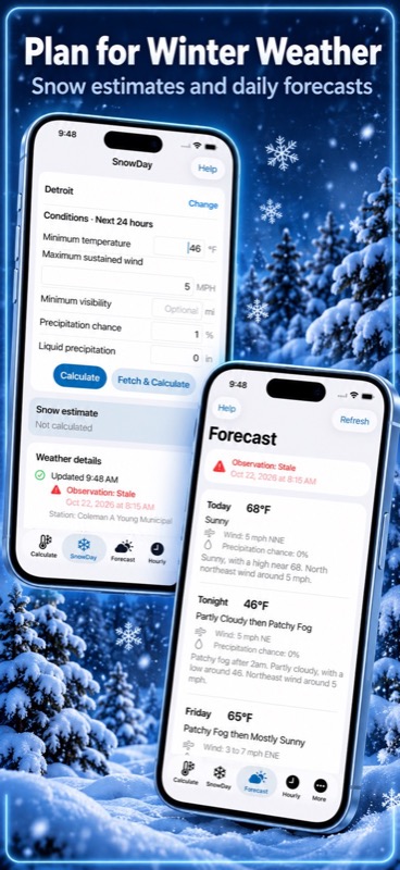Wind Chill, Snow Day Pro App Store iphone screenshot 2