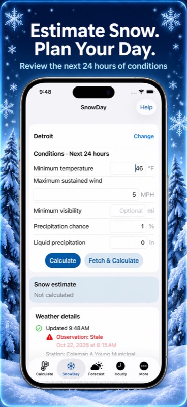 Wind Chill, Snow Day Pro App Store iphone screenshot 3